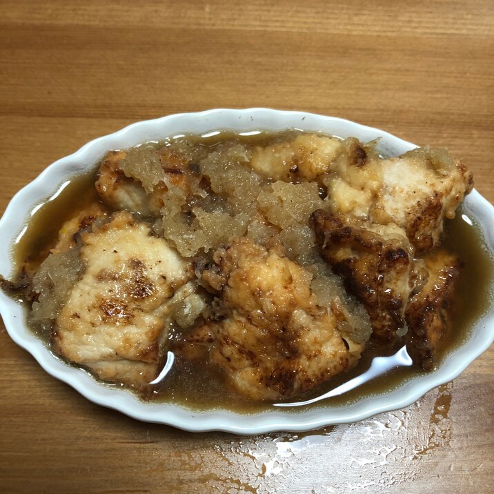 鳥ムネ肉の唐揚げのみぞれ煮♪